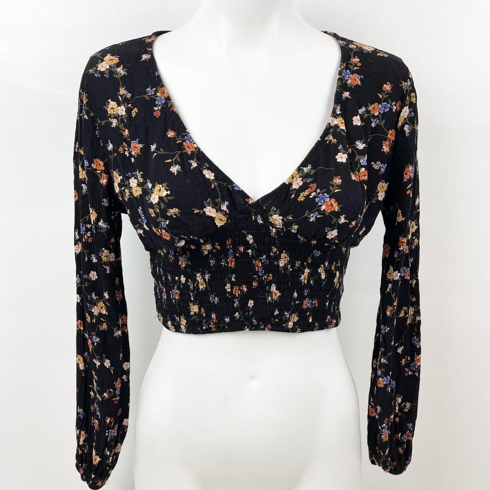 Floral Cross Bodice Crop Top